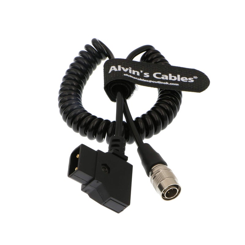 Alvin's Cables كابل الطاقة الملفوف من ألفين كابلات لأجهزة الصوت ZAXCOM D Tap إلى 4 دبابيس هيروسي ذكر - Image 3
